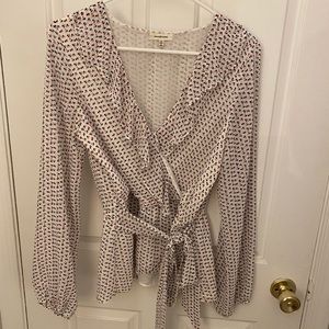 Polka Dot Wrap Blouse